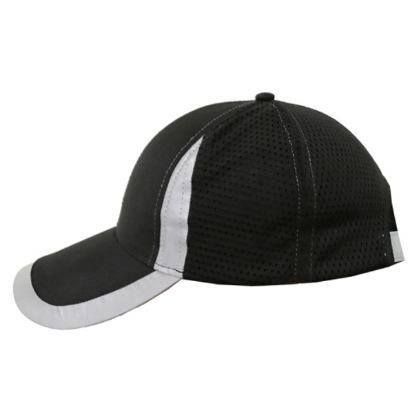 Reflective Safety Baseball Cap Breathable Construction Site Outdoor Construction Mesh Cap, Colour: Black