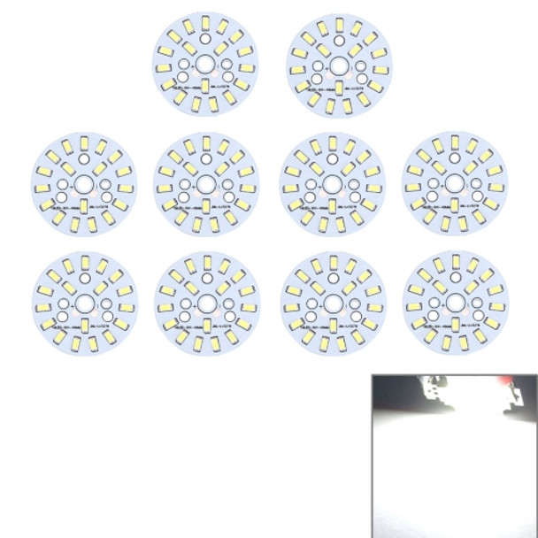 10 PCS 9W SMD 5730 Aluminum Base Light Panel, 18 LEDs 810 LM 3000-6500K, Diameter: 63mm