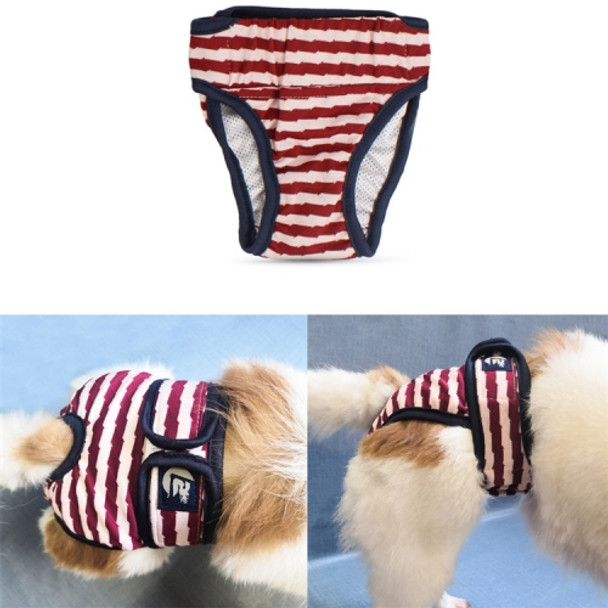 2 PCS Pet Striped Physiological Pants Dog Menstrual Pants, Size: S(Red)