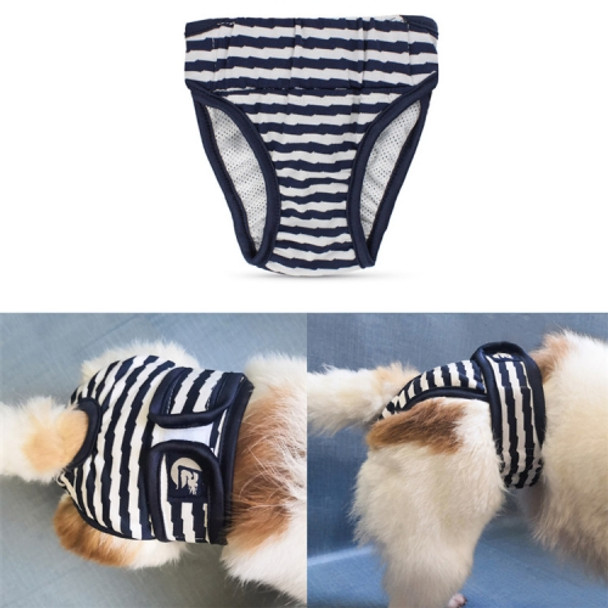 2 PCS Pet Striped Physiological Pants Dog Menstrual Pants, Size: S(Blue)