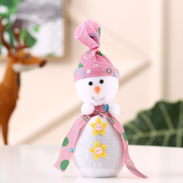 4 PCS Christmas Snowman Ornament Gift Bag(Pink)