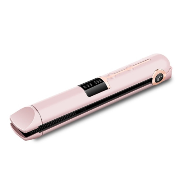 Wireless Portable Air Bangs Splint USB Charging Mini Curling Iron(Pink/Rose Gold)