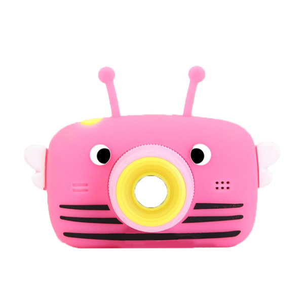 HoneyBee Children Toy Camera HD Front and Rear Dual-lens Camera Cartoon Digital Camera(Red)