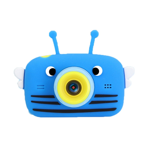 HoneyBee Children Toy Camera HD Front and Rear Dual-lens Camera Cartoon Digital Camera(Blue)