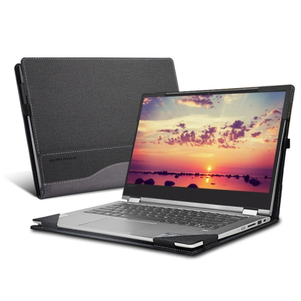 Laptop PU Leather Protective Case For Lenovo Yoga 520-14(Dark Gray)