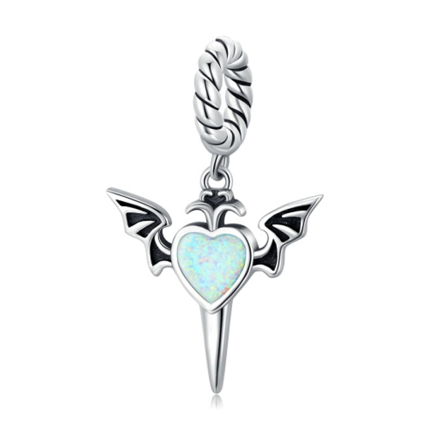S925 Sterling Silver Heart Wing Pendant DIY Bracelet Necklace Accessories