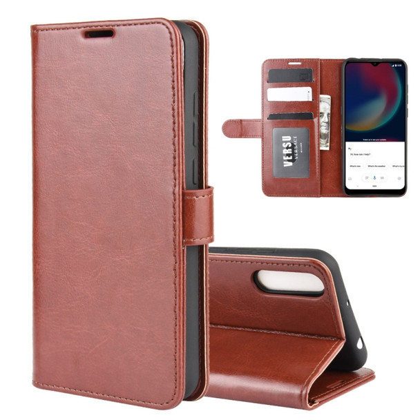 For Wiko view 4/ 4 lite R64 Texture Single Horizontal Flip Protective Case with Holder & Card Slots & Wallet& Photo Frame(Brown)