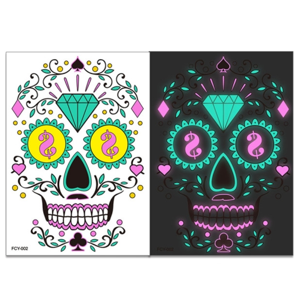 5 PCS Halloween Two-Color Luminous Funny Tattoo Stickers Face Sticker(FCY-002)