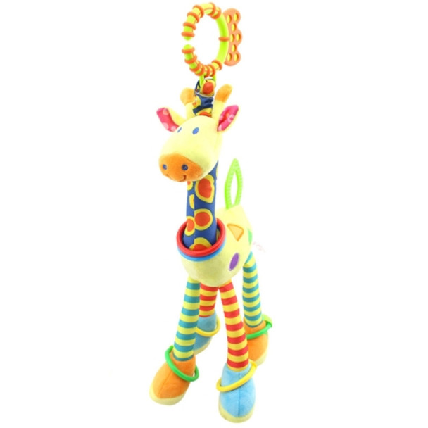 Baby Carriage Hanging Toy 0-1 Year Old Bell Teether Giraffe Bed Bell(Yellow)