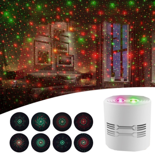 C209 USB Charge Mini Laser Stage Atmosphere Light, Specification: 8 In 1 Style (White)