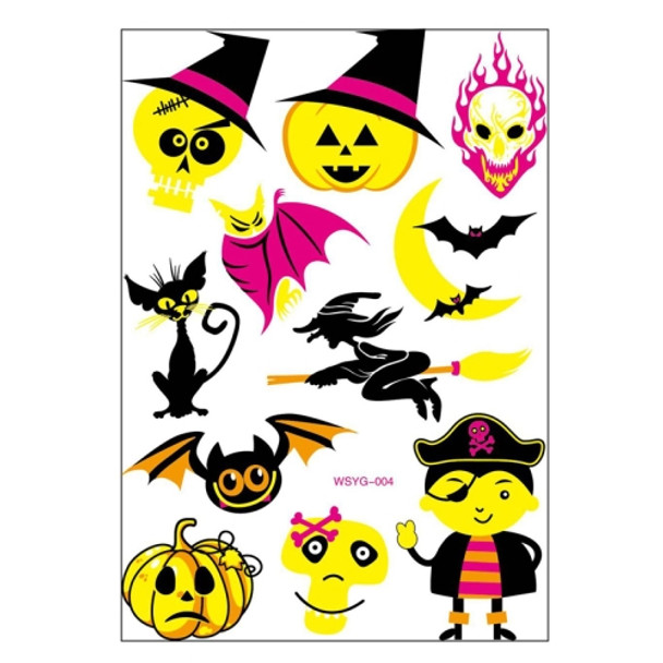 5 PCS Halloween Fluorescent Children Water Transfer Sticker Cartoon Animal Tattoo Sticker(WSYG04)
