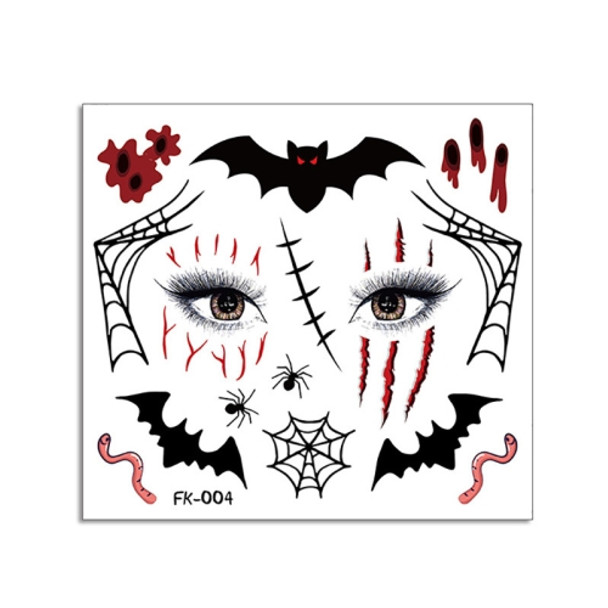 10 PCS Water Transfer Stickers Children Cartoon Halloween Funny Tattoo Stickers Horror Decoration Face Stickers(FK-004)