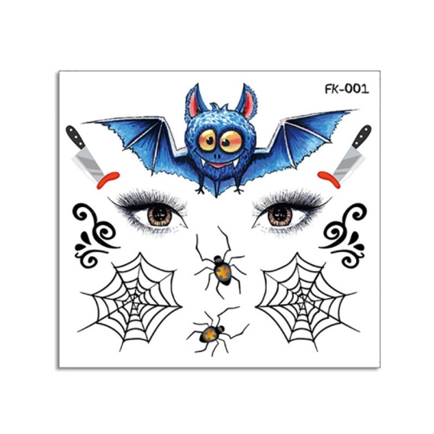 10 PCS Water Transfer Stickers Children Cartoon Halloween Funny Tattoo Stickers Horror Decoration Face Stickers(FK-001)
