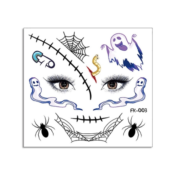 10 PCS Water Transfer Stickers Children Cartoon Halloween Funny Tattoo Stickers Horror Decoration Face Stickers(FK-003)
