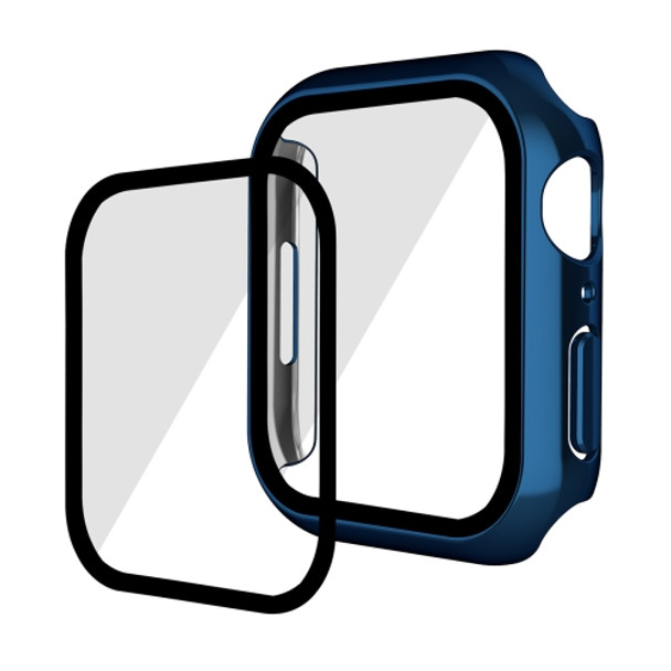 For Apple Watch Series 7 45mm ENKAY Hat-Prince 2 in 1 PC Frame + 9H Tempered Glass Case(Royal Blue)