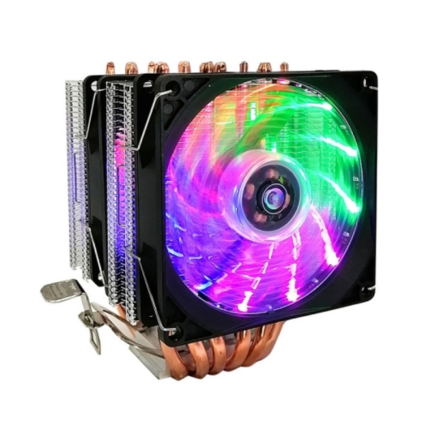COOL STORM CT-4U-9cm Heat Pipe Dual-Tower CPU Radiator Copper Pipe 9 Cm Fan For Intel/AMD Platform Specification： Color Light 3-wire Double Fan Outer Light