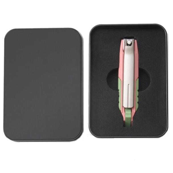 Anti-splash Nail Clippers Multifunctional Mobile Phone Holder Nail Clippers,Style: Pink +Iron Box