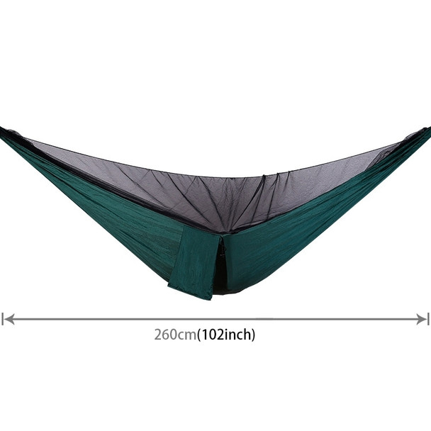 Outdoor Nylon Taffeta Hammock Portable Beach Swing Bed with Mosquito Net, Size: 2.6 x 1.4m