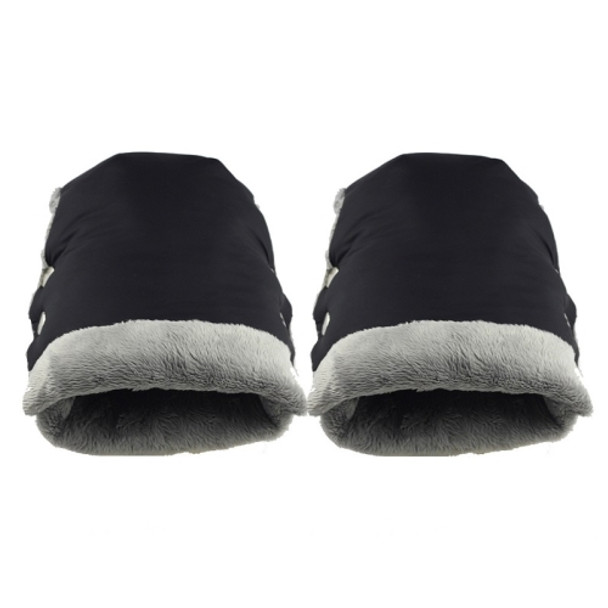 Baby Stroller Armrest Waterproof Warm Gloves(Black)