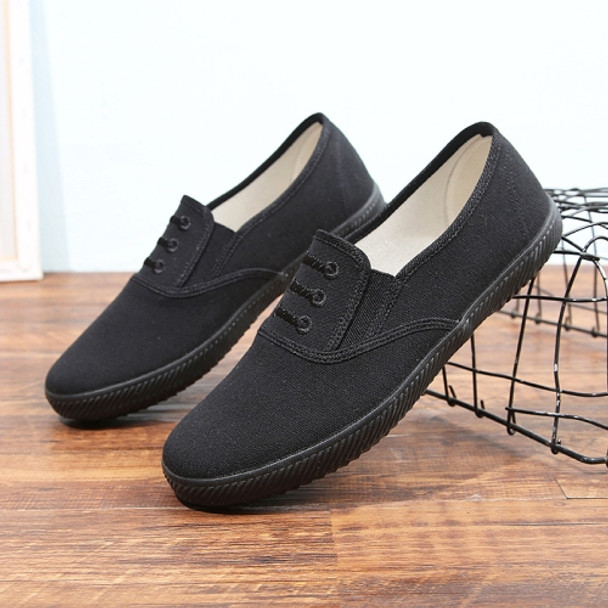 LuTai Men Loafers Rubber Sole Shoes Breathable Wear-Resistant Casual Shoes, Size: 44(2016 Black)