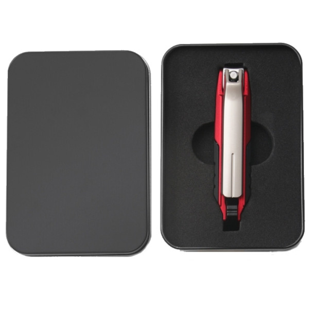 Anti-splash Nail Clippers Multifunctional Mobile Phone Holder Nail Clippers,Style: Red +Iron Box