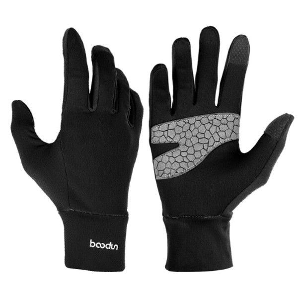 BOODUN B271054 Outdoors Ridding Full Finger Gloves Mountaineering Silicone Sliding Touch Screen Gloves, Size: M(Black)