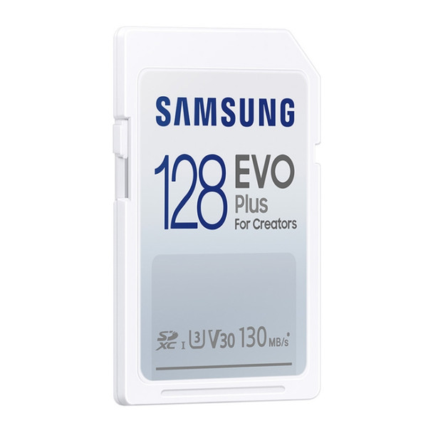 Original Samsung EVO Plus SD Memory Card (2021), Capacity:128GB(White Blue)