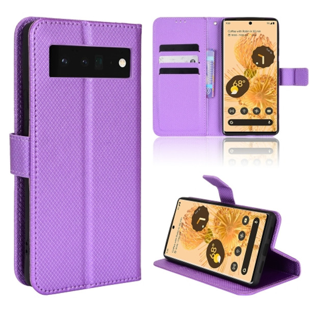 For Google Pixel 6 Pro Diamond Texture Leather Phone Case(Purple)