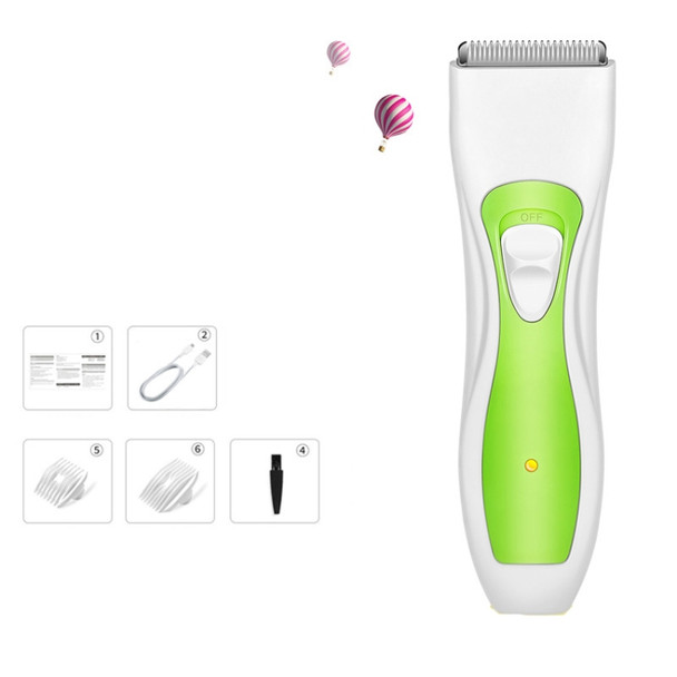 Hair Clipper Rechargeable Electric Clippers Haircut Tools For Children(Green and White)