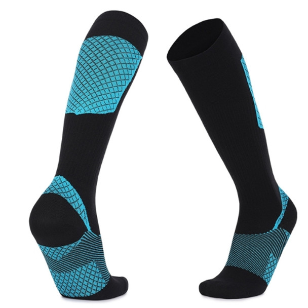 Y-09 Long Tube Outdoor Running Pressure Socks Football Socks, Size: Free Size(Black Blue)