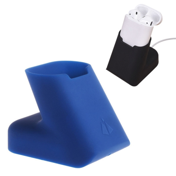 For Apple AirPods Creative Wireless Bluetooth Earphone Silicone Charging Box Charging Seat (Earphone is not Included), Size: 5.1*5.4*6.7cm(Blue)