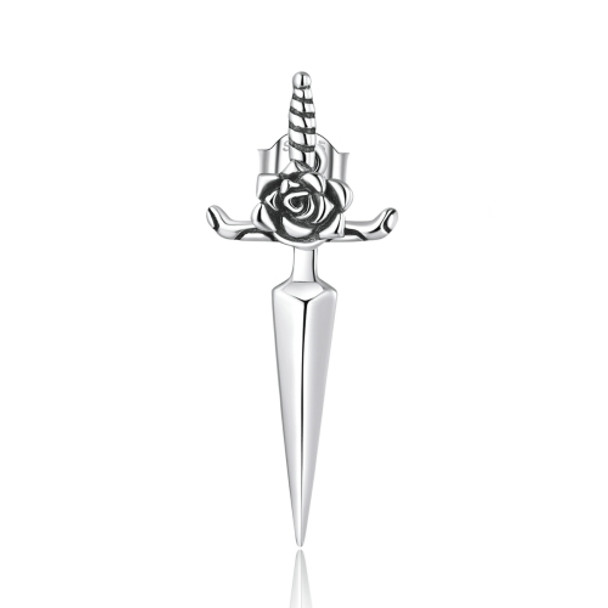 S925 Sterling Silver Rose Dagger Ear Stud Women Earrings