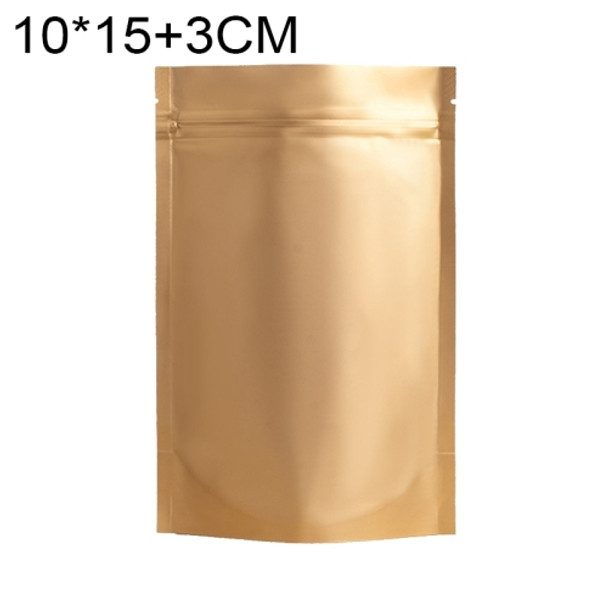 100 PCS/Set Matte Aluminum Foil Snack Stand-up Pouch, Size:10x15+3cm(Gold)