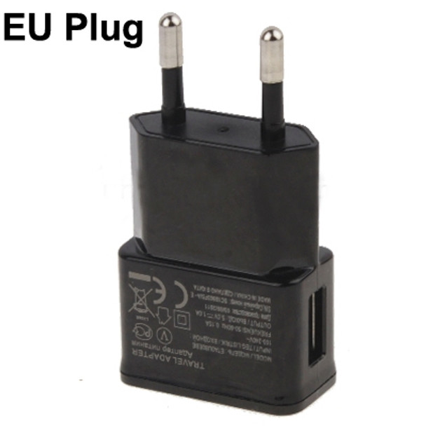 5V 1.0A USB Charge Adapter, EU Plug, For Galaxy S6 / S IV / i9500 / i9082 / i9300 / N7100 / Note 8.0(Black)