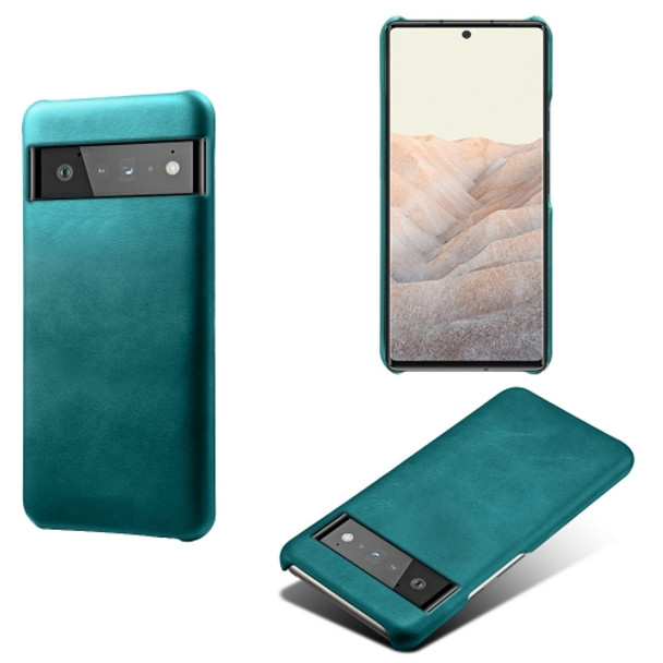 For Google Pixel 6 Pro Calf Texture PC + PU Phone Case(Green)
