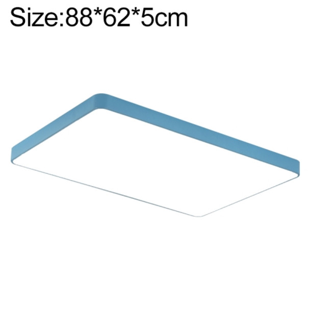 Macaron LED Rectangle Ceiling Lamp, 3-Colors Light, Size:88x62cm(Blue)