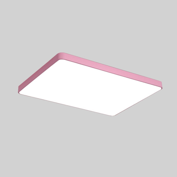 Macaron LED Rectangle Ceiling Lamp, 3-Colors Light, Size:110x70cm(Pink)