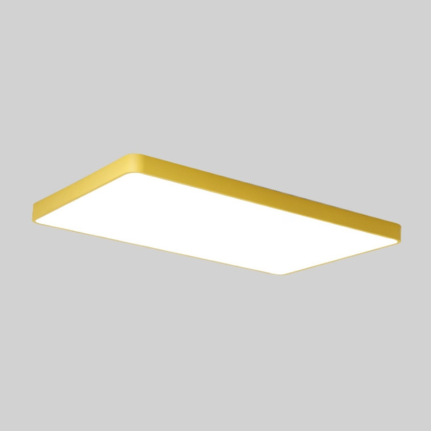 Macaron LED Rectangle Ceiling Lamp, Stepless Dimming, Size:88x62cm(Yellow)