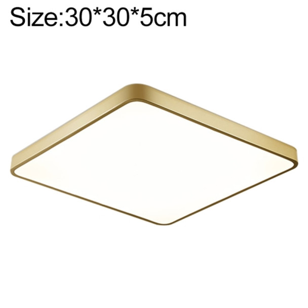 Macaron LED Square Ceiling Lamp, White Light, Size:30cm(Gold)