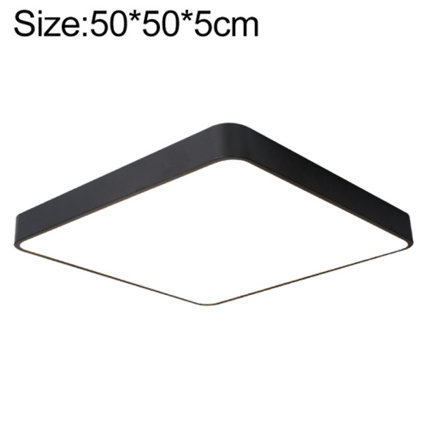 Macaron LED Square Ceiling Lamp, Stepless Dimming, Size:50cm(Black)