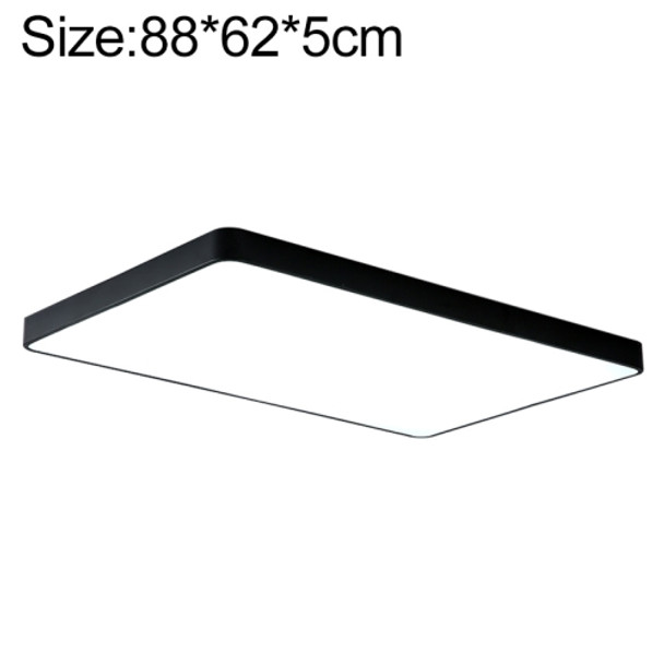 Macaron LED Rectangle Ceiling Lamp, 3-Colors Light, Size:88x62cm(Black)