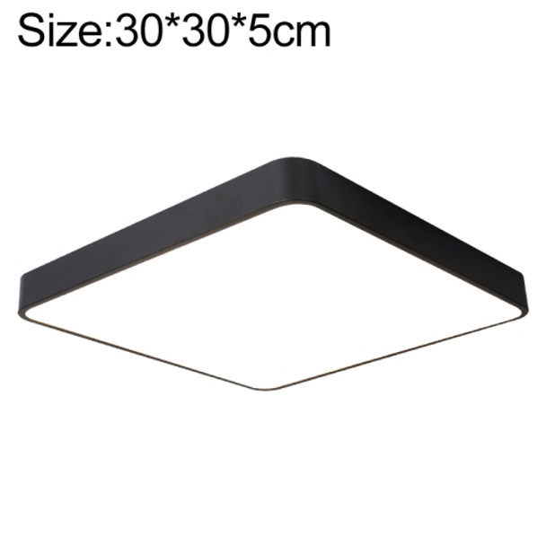 Macaron LED Square Ceiling Lamp, Stepless Dimming, Size:30cm(Black)