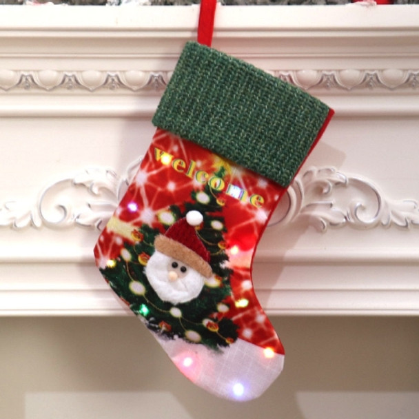 LED With Light Glow Christmas Stocking Children Gift Bag(Elder)