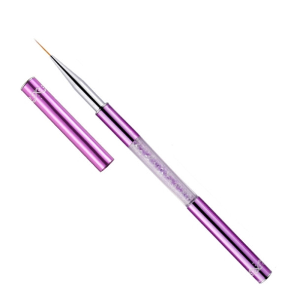 2 PCS Nail Art Drawing Pen Purple Drill Rod Color Painting Flower Stripe Nail Brush With Pen Cover, Specification: 15mm
