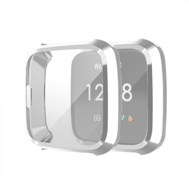For Fitbit Versa Lite Smart Watch Full Coverage Plating TPU Protective Case(Silver)