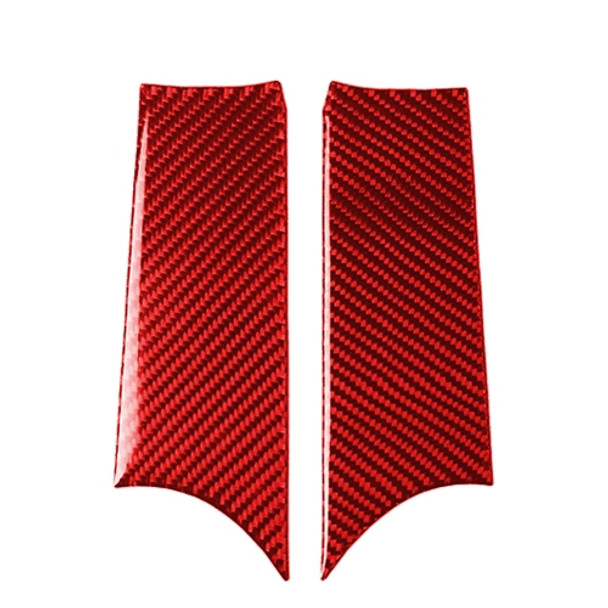 Car Carbon Fiber Door Handle Cover Decorative Sticker for BMW Mini F56, Left and Right Drive Universal (Red)