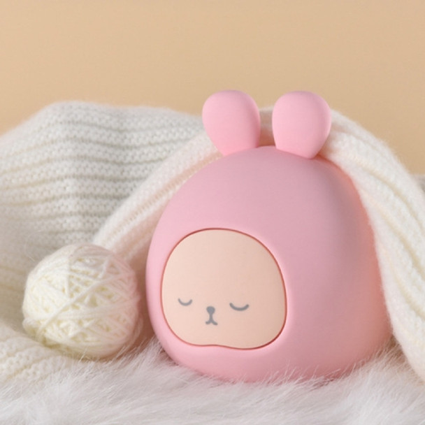 Silicone Water-filled Hot Water Bottle Rabbit Hand Warmer Bag(Pink)