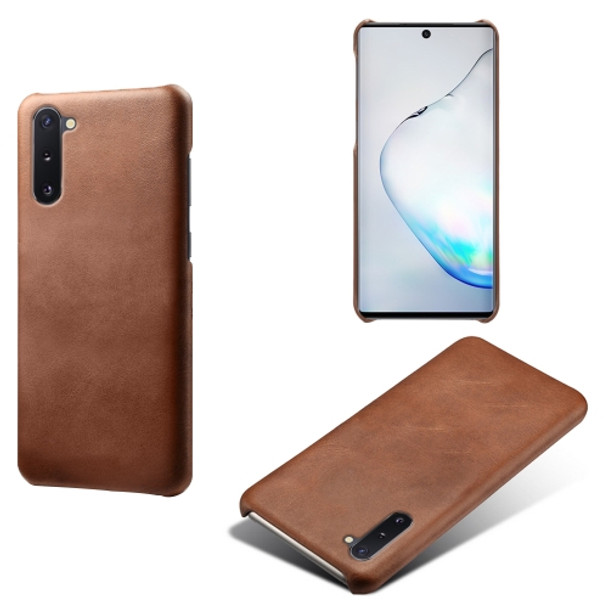 For Samsung Galaxy Note10 Calf Texture  PC + PU Phone Case(Brown)