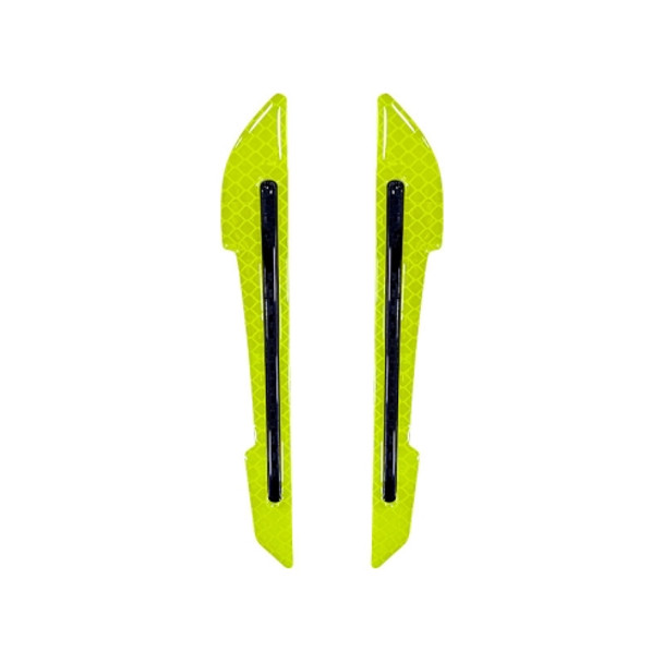 4 Sets Car Reflective Sticker Door Border Anti-Collision Strip Leaf Board Personality Rear View Mirror Warning Sticker(Green)