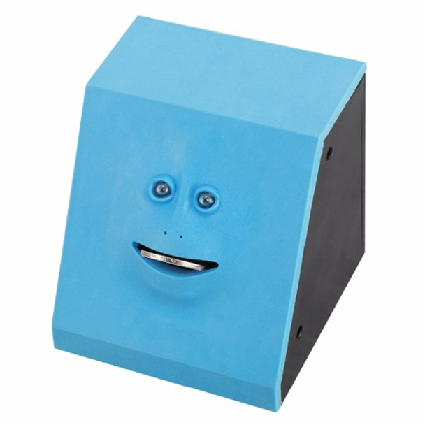 Face Bank Automatic Money Eating Box Coin Saving Box(Blue)